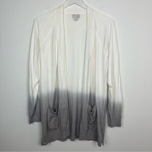 BAREFOOT DREAMS Luxe Blend Ombre Raglan Cardigan Gray Skies Medium